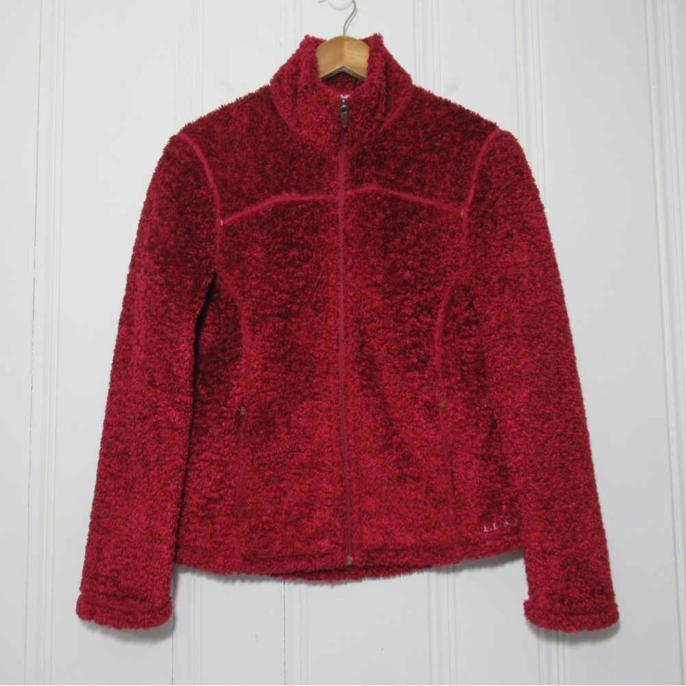 L.L. Bean Red Fleece Sherpa Polartec Jacket Size Small